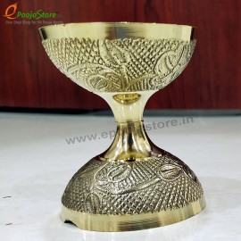 Pure Brass Diya, Oil Lamp Kuber Diya, Deepam, Deepak Big Size (Pack of 1)