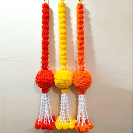 Artificial Marigold Flowers Hanging Balls (3 Feet)