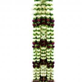 Decorative Artificial Flowers White and Purple Colour  (73 Inchs)
