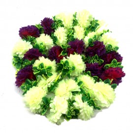 Decorative Artificial Flowers White and Purple Colour  (73 Inchs)