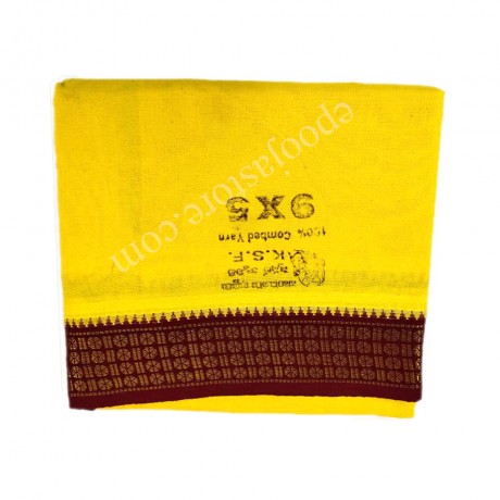 Cotton Dhothi Yellow Colour (9*5)