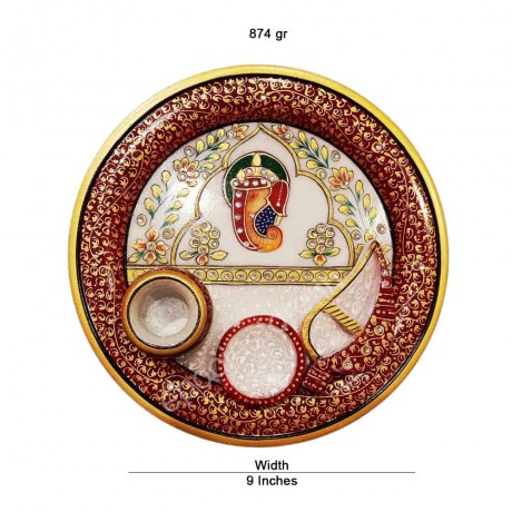 Marble Puja Thali Set 