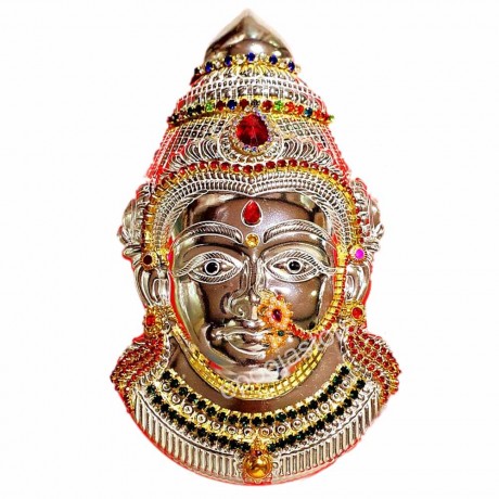 Silver Plated  Stonework  Varalakshmi Face / Lakshmi Face