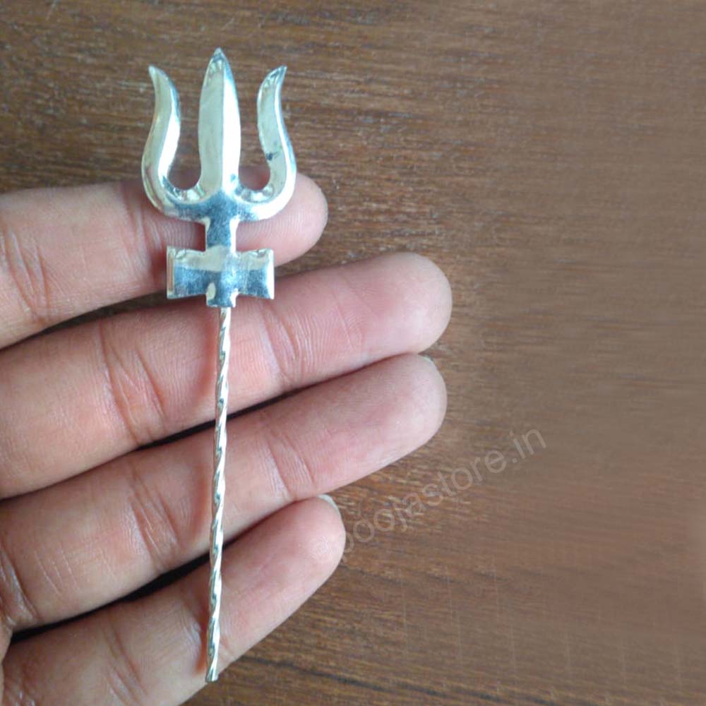 Silver Plated Thrishulam Silver Plated Thrishulam