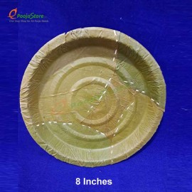 Natural Disposable Leaf Plates - 8 Inches