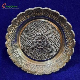 Brass Pooja Flower Designed Plates