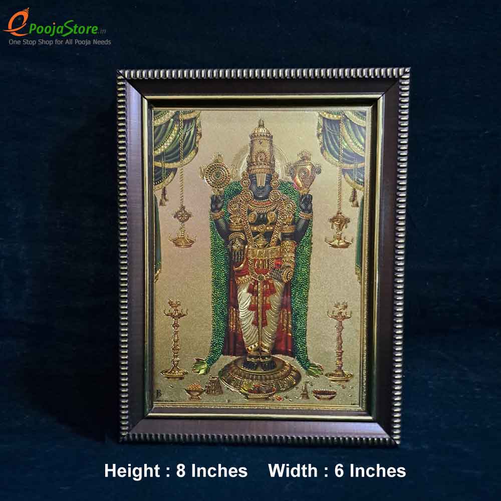 Balaji With Tulasi Mala Photo Frame - Small Balaji With Tulasi Mala Photo Frame - Small