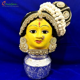 Varalakshmi Ammavari Faces with Silver Coated Kalasam