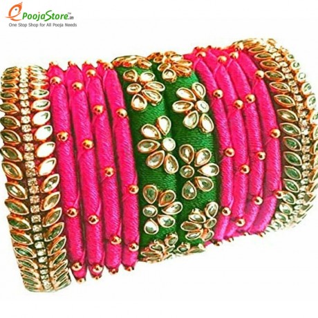 Silk Thread Bangles Set