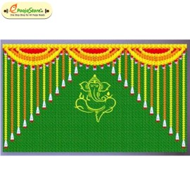 Ganesh Marigold Flower Backdrop 