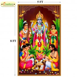 Satyanarayana Swamy Wall Drop – 8x5 Feet