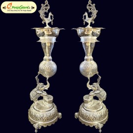 Antique Peacock and Elephant Diya