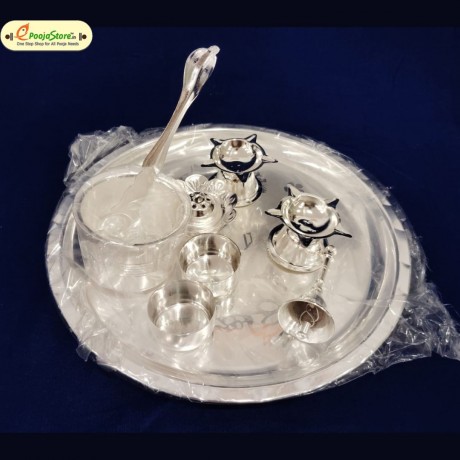 Pooja Thali Set (German Silver)