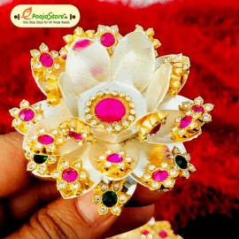 German Silver Stone Work Lotus For Mahalakshmi 