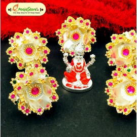 German Silver Stone Work Lotus For Mahalakshmi 