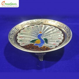 Decorative Brass Peacock Design Pooja Thali