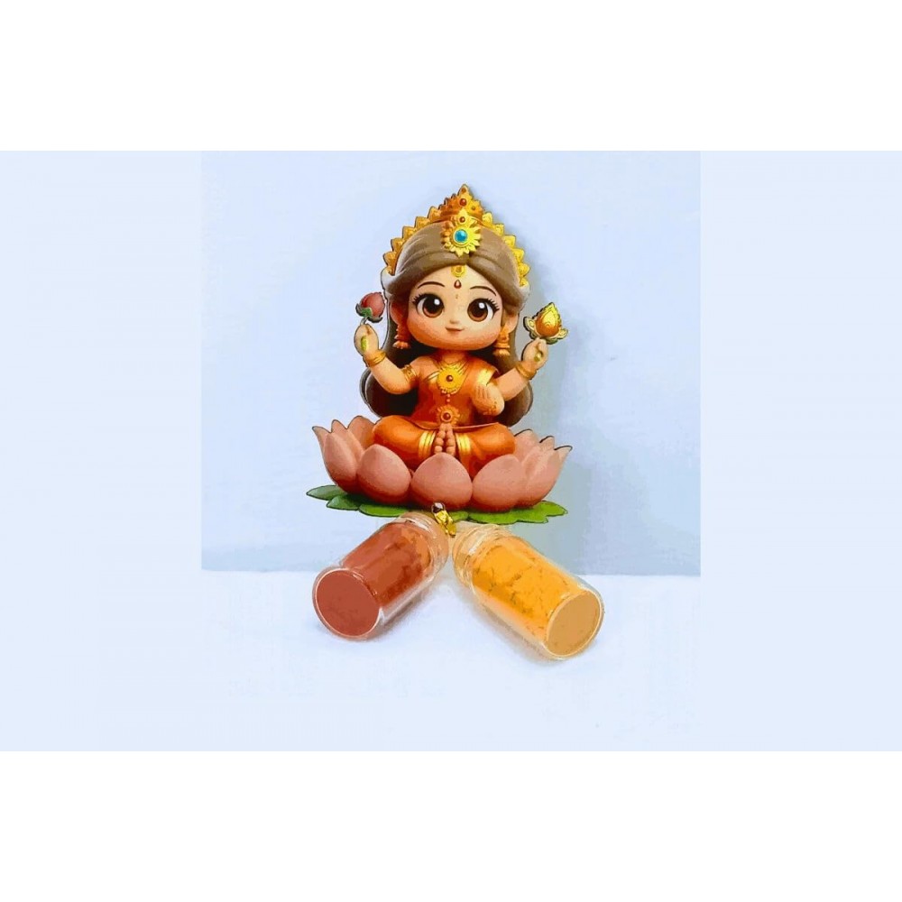 Goddess Lakshmi MDF Small Haldi Kumkum