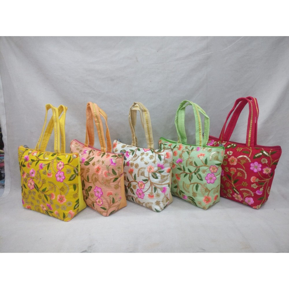 New Embroidery Patti Handle Bag (Pack of 5)