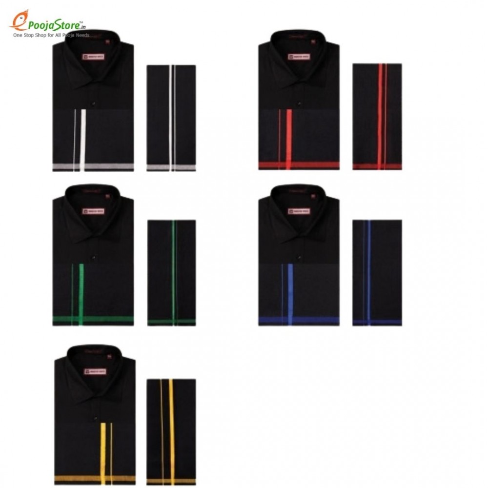Ayyappa Deeksha Vasthralu Combo – Shirt, Dhoti & Kanduva