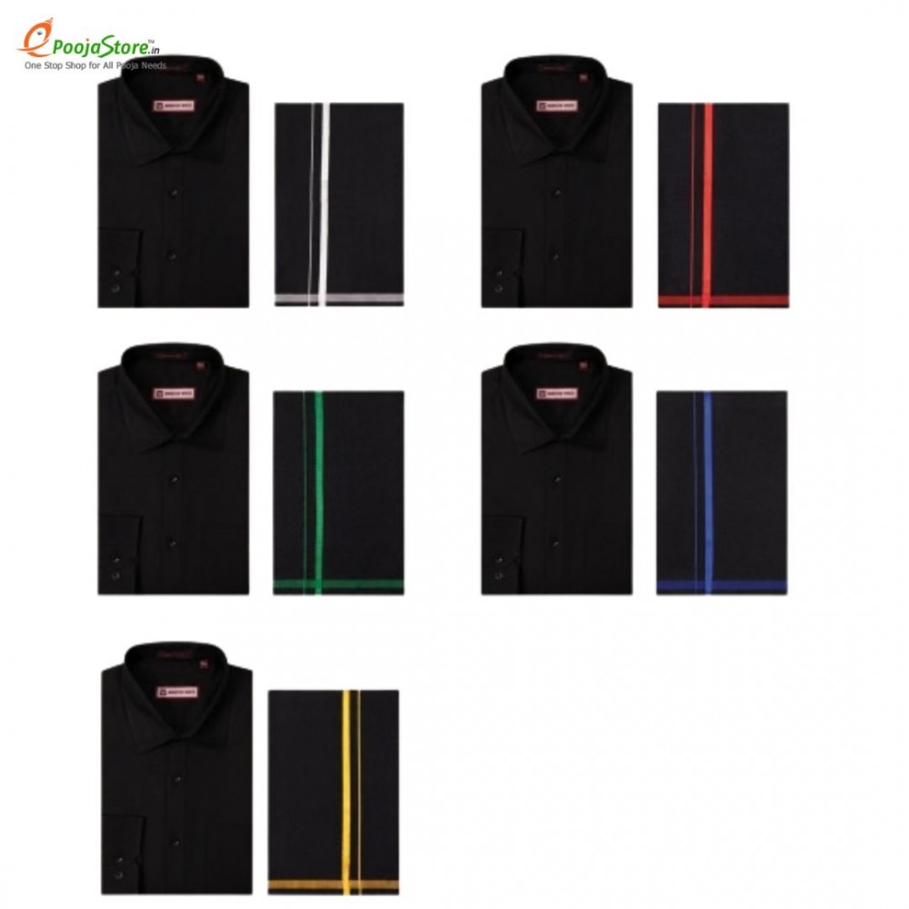 Ayyappa Black Shirt & Dhoti Set | Sabarimala Pooja Wear