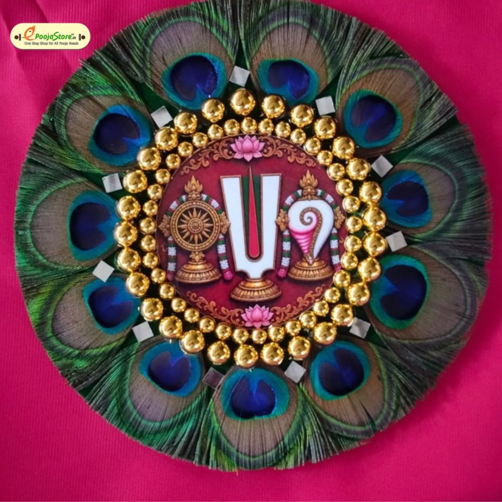 Lord Venkateshwara Swamy with Feathers Wall Hanging