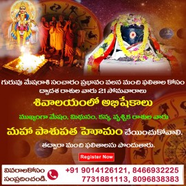 Guru Transit to Mesha Rashi (Aries) To  Get Good Sign, Need to perform  Rudrabhishekam & Maha Pasupatha Homam