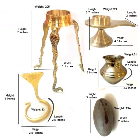 Lord Shiva Puja Abhishekam Set (Brass)