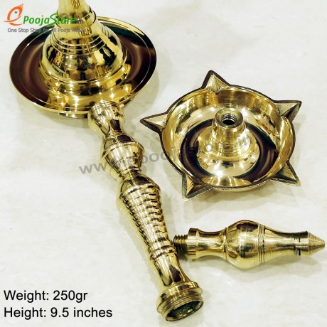 Brass Decorative Fancy Kerala Diya / Oil  Lamp Pack Of 1(Size 9.5 Inchs)
