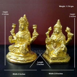 Lakshmi Devi and  Kubera Idol ( Brass Finest Quality)