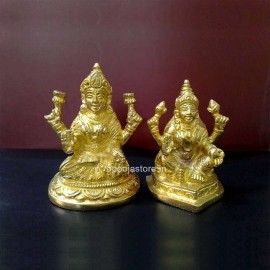 Lakshmi Devi and  Kubera Idol ( Brass Finest Quality)