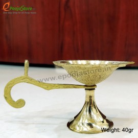 Pure Brass Ekaharathi Diya / Deepam With Handle  