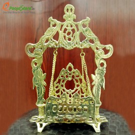Pure Brass Swing Jhula For God Idols, Home and Mandir Decoration (Big)