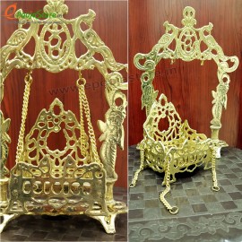 Pure Brass Swing Jhula For God Idols, Home and Mandir Decoration (Big)