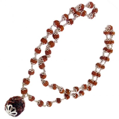 Rudraksha Mala with 53 Beeds and 4 Face Rudraksha Beed