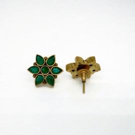 Emerald Flower Stud 