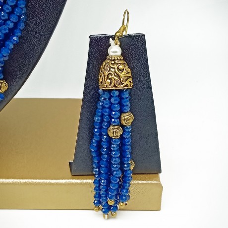 Semi Precious Sapphire Necklace Set (10 Layers)