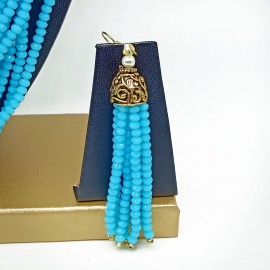 Semi Precious Turquoise Necklace Set (10 Layers)