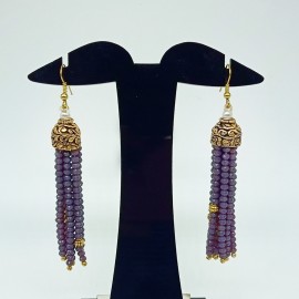 Semi Precious Amethyst Necklace Set (10 Layers)