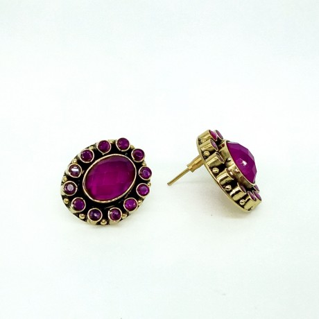 Semi Precious Ruby Stud 