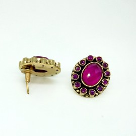 Semi Precious Ruby Stud 