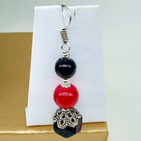 Tibetan Black & Red Stone Necklace Set