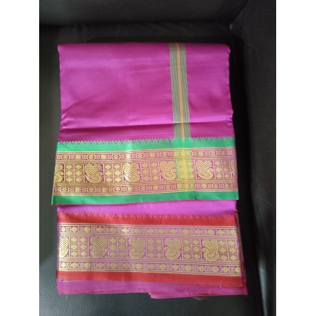 Art Silk Dhothi With Big Border (Maroon Colour) (9*5)