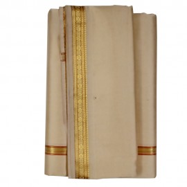 Art Silk Dhothi (Cream Colour)