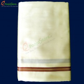 Art Silk Dhothi With Big Border (Cream Colour) (9*5)