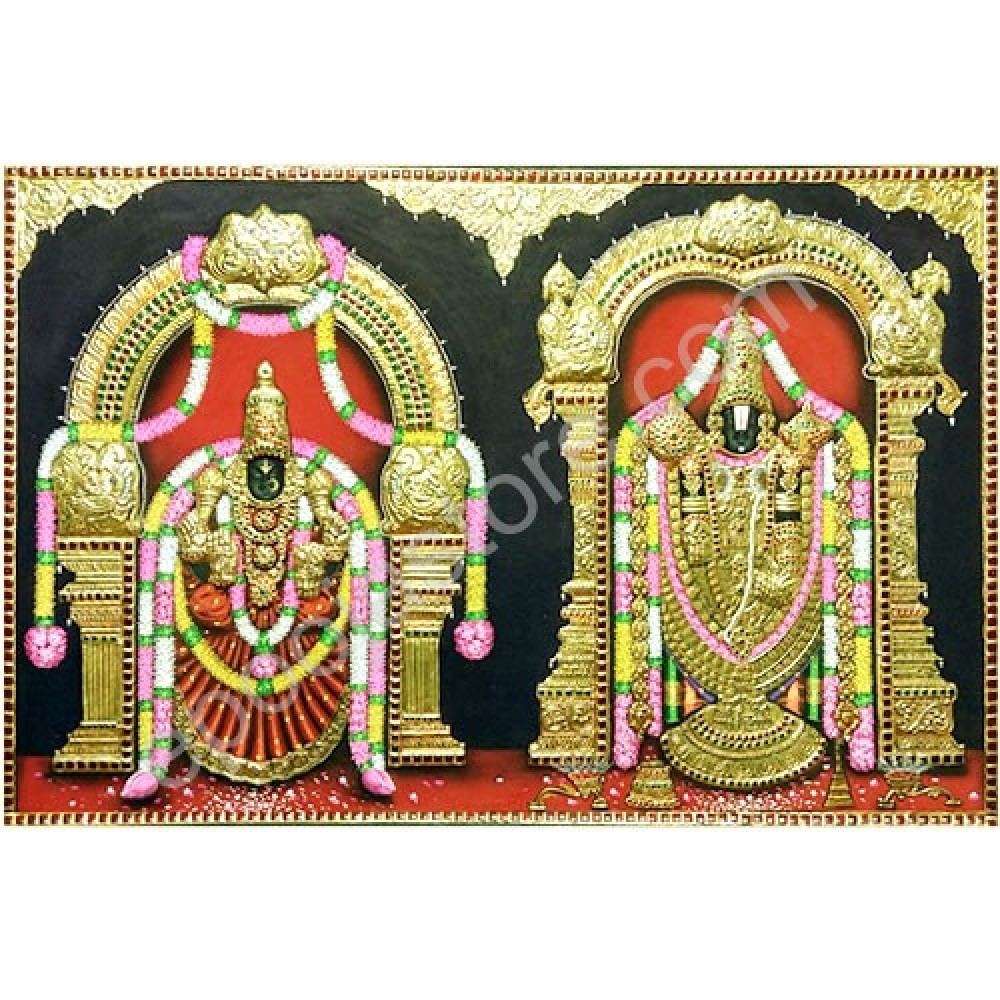 Venkateswara Swamy Photo Frame with Tanjavur Design Venkateswara Swamy Photo Frame with Tanjavur Design