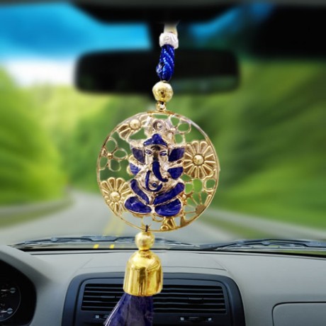 Ganesha Car Hanging (Blue)