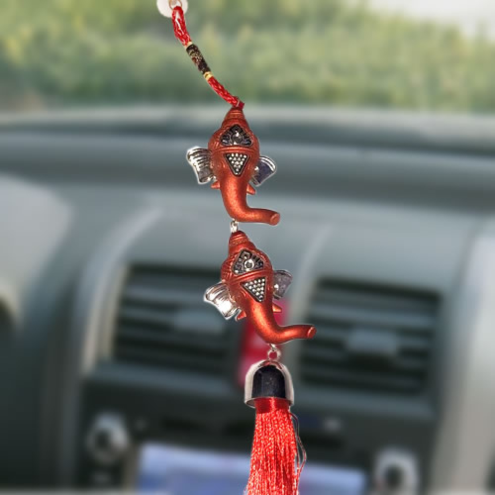 Ganesha Car Hanging (Red)