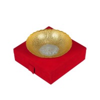 Handi craft Brass Bowl with Circular Elephant Carving ( 5 Inch Diameter)