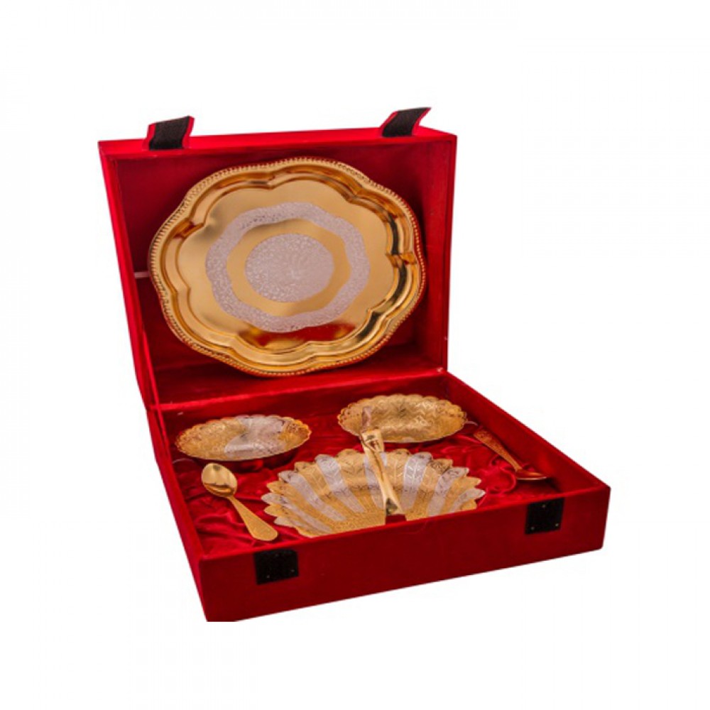 Silver & Gold Plated Brass Swan Bowls Set 7 Pcs Silver & Gold Plated Brass Swan Bowls Set 7 Pcs