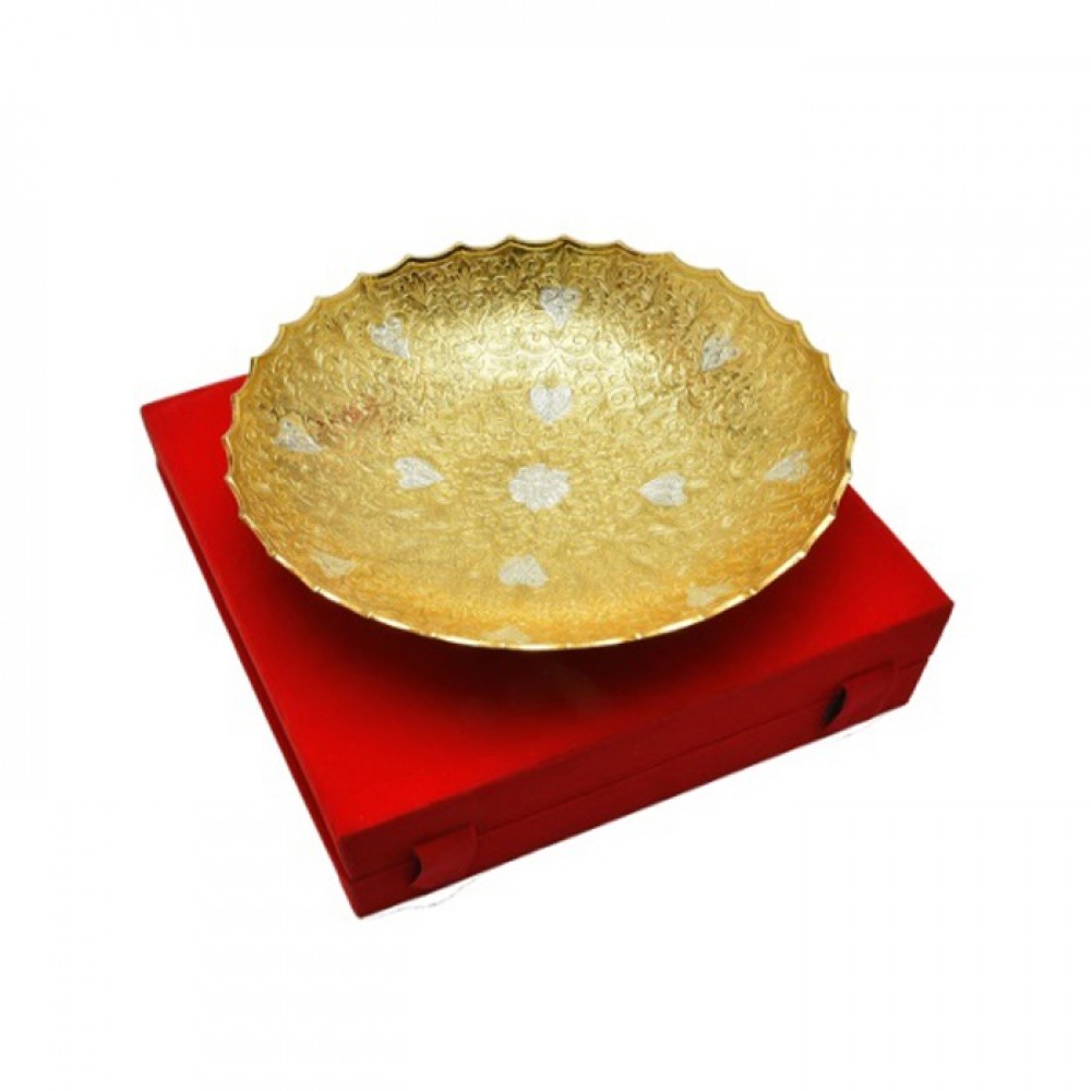 Silver & Gold Plated 11" Diameter Fruit Bowl Silver & Gold Plated 11" Diameter Fruit Bowl